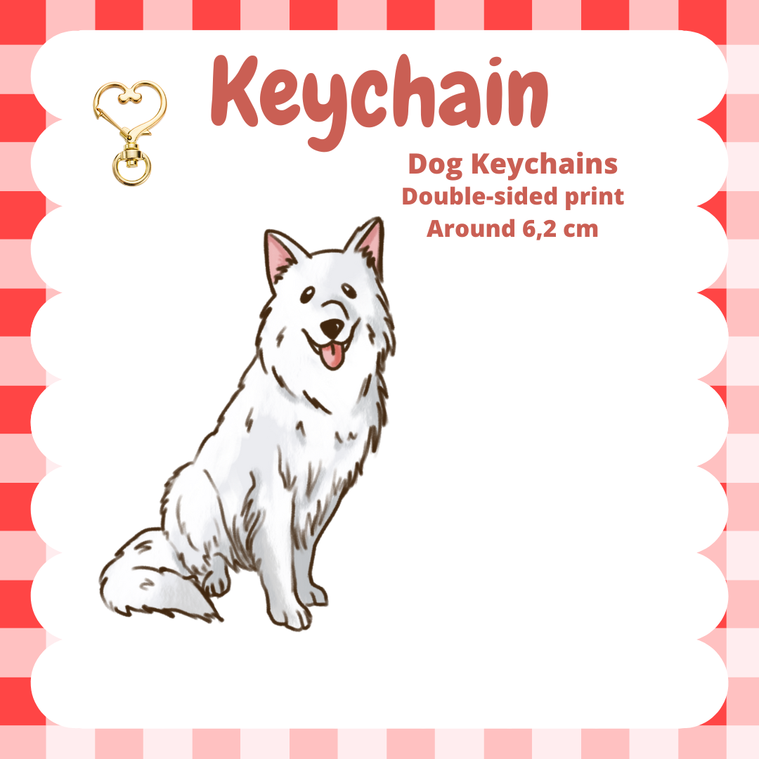 White Swiss Sheperd Keychain