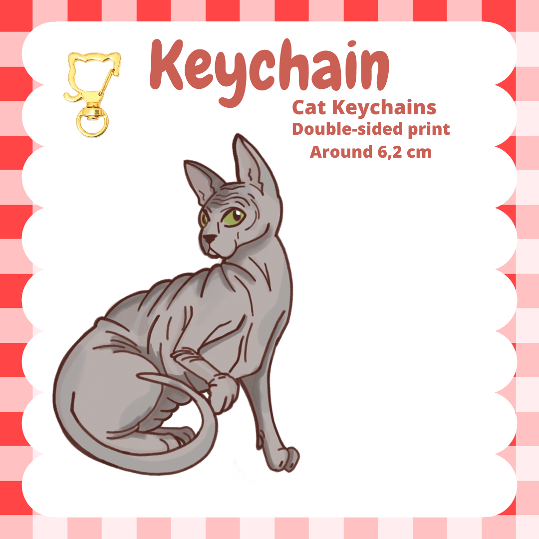 Sphynx Cat Keychains