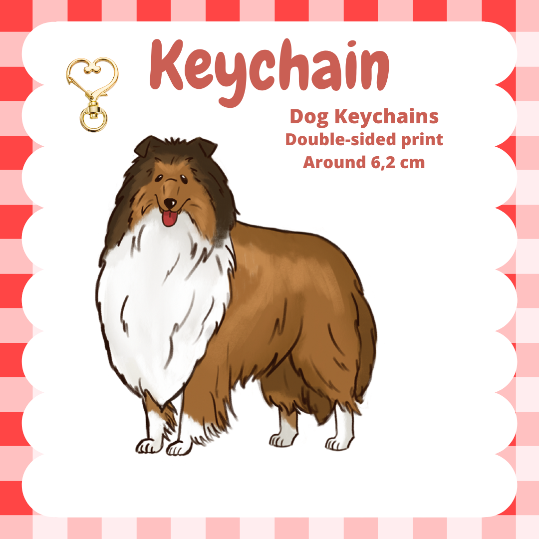 Rough Collie Keychain