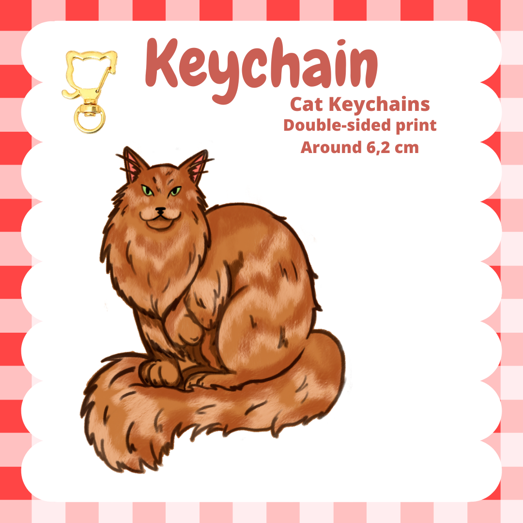 Maine Coon Cat Keychains