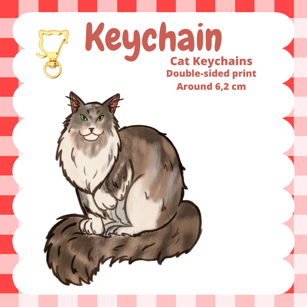 Maine Coon Cat Keychains
