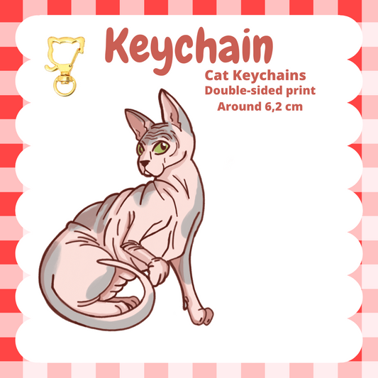 Sphynx Cat Keychains