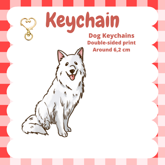 White Swiss Sheperd Keychain