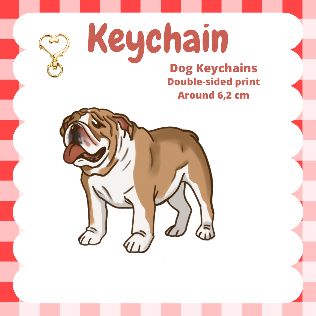 English Bulldog Keychain
