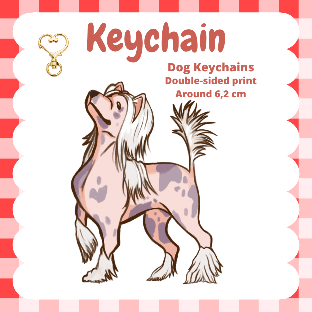 Chinese Crested Dog Keychain