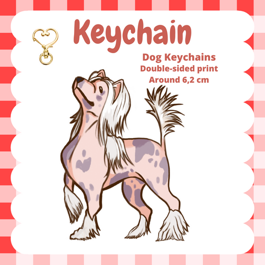 Chinese Crested Dog Keychain
