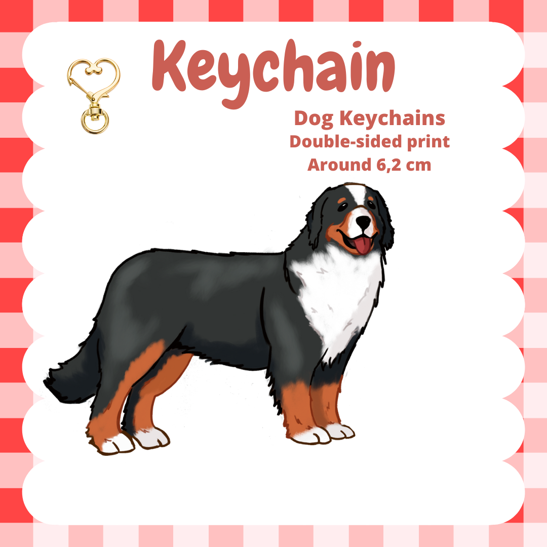 Bernese Mountain Dog Keychain