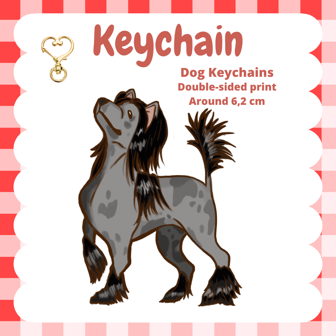 Chinese Crested Dog Keychain