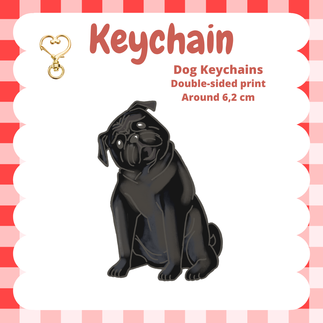 Pug Keychain