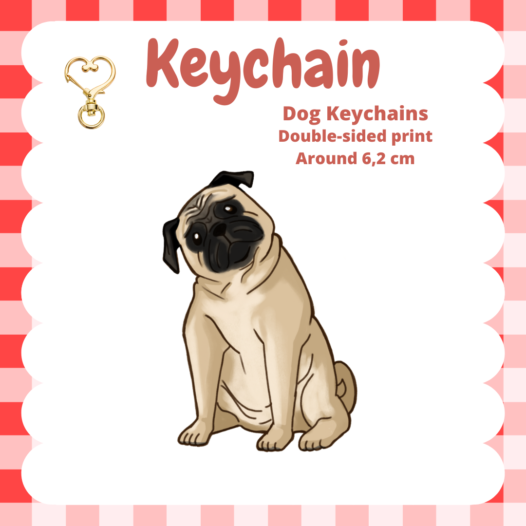 Pug Keychain