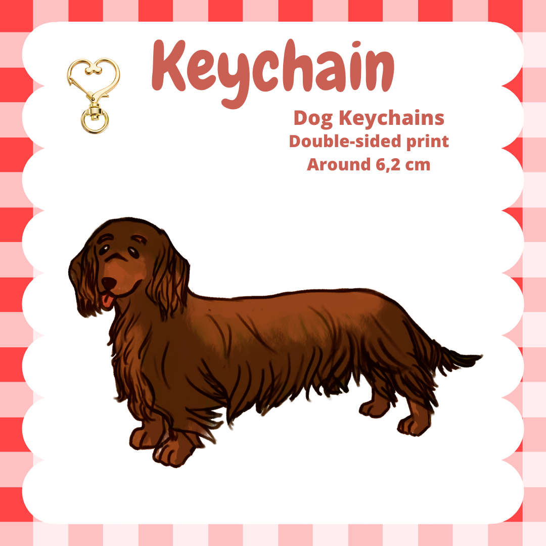 Dachshund Long Haired Keychain